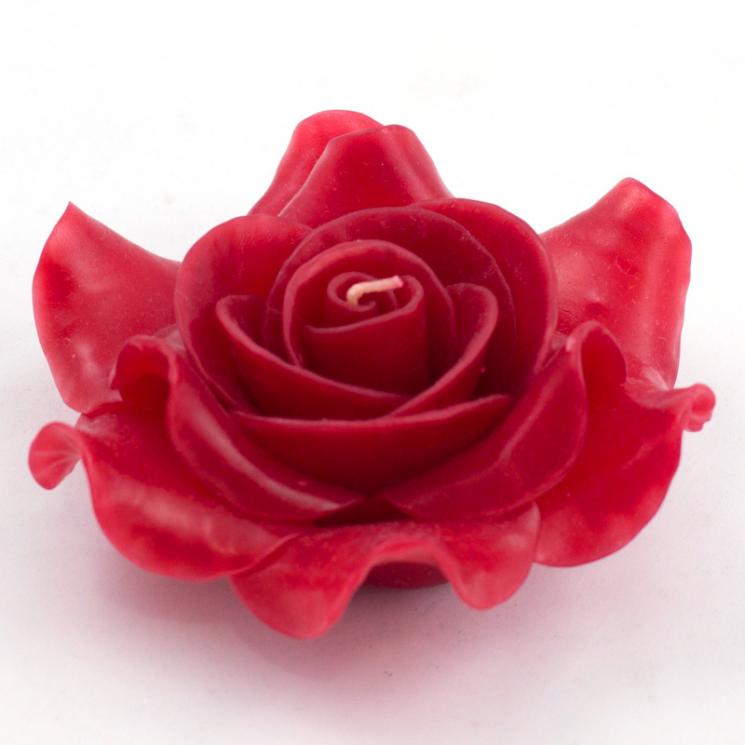 Свеча ароматическая в форме розы пурпурного цвета EDG - фото
