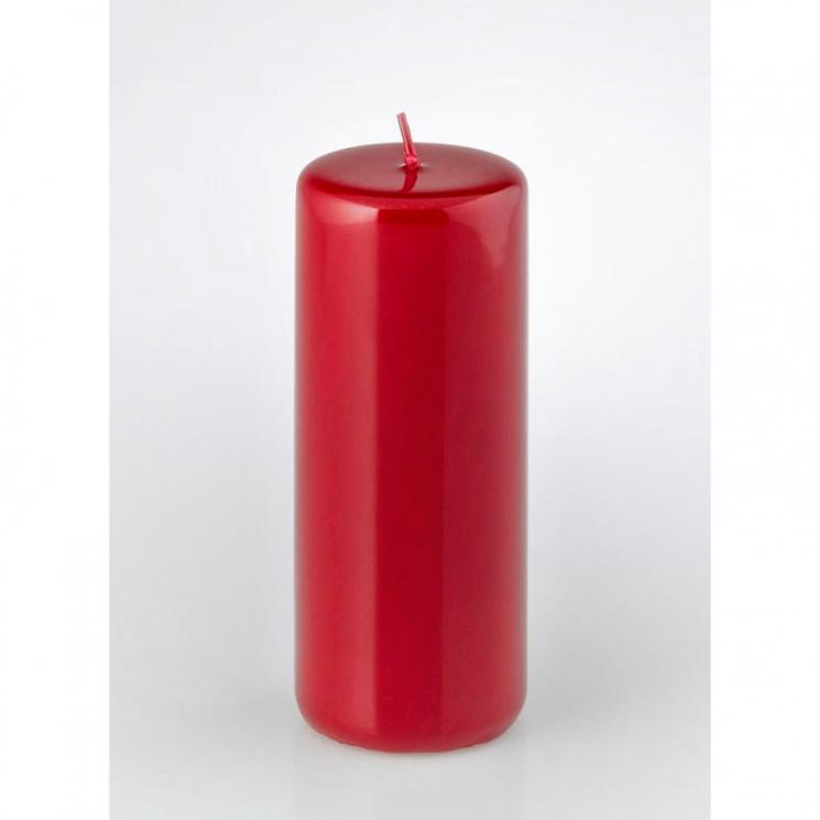 Высокая новогодняя свеча ярко-красного цвета EDG - фото