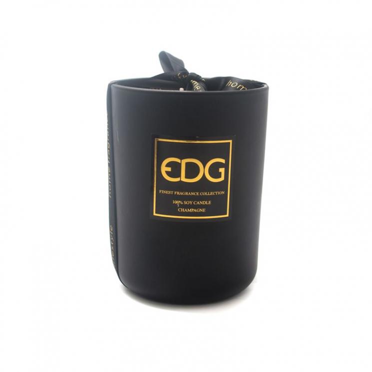 Свеча черная в стакане EDG - фото