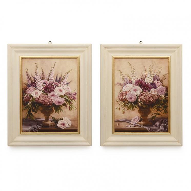 Набор из 2-х картин с розами и колокольчиками "Цветы" Decor Toscana - фото