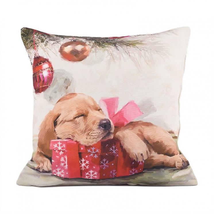 Наволочка с рисунком в рождественской тематике "Сладкий сон" XMas Puppy Centrotex - фото