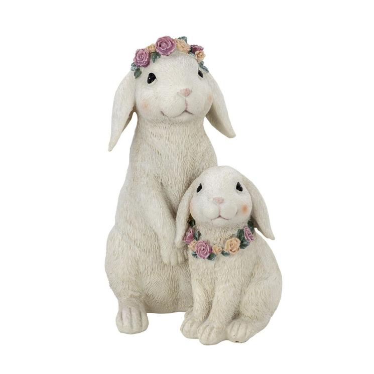 Весенняя статуэтка для декора "Кролики с веночками" H. B. Kollektion - фото