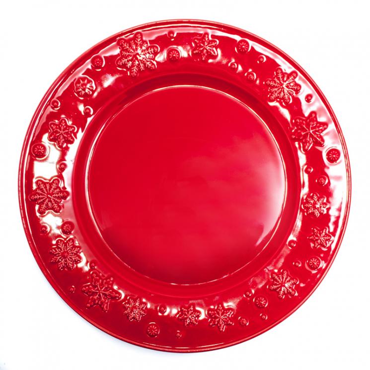 Тарелка подставная в новогоднем стиле "Снежинки" Bordallo - фото