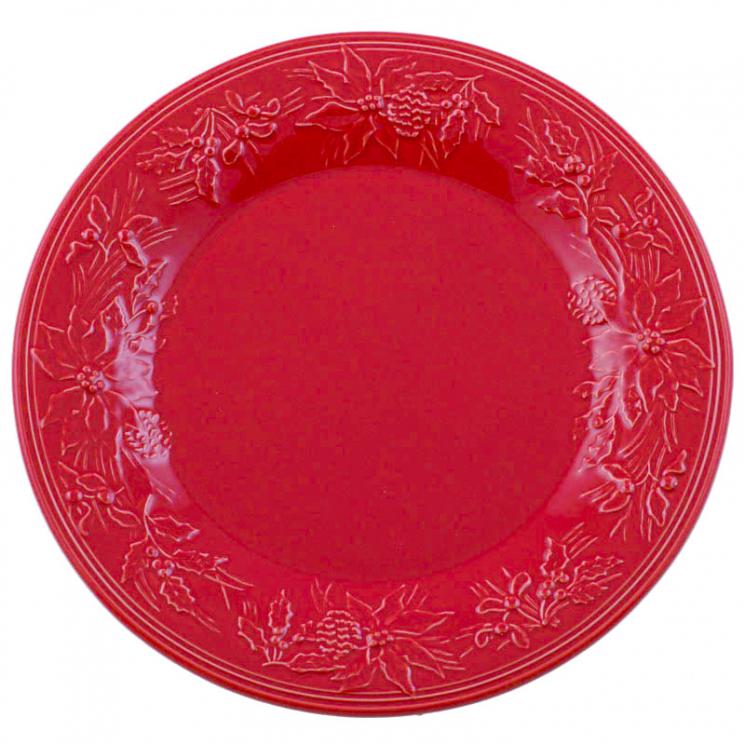Тарелка подставная с выпуклыми цветами пуансеттии "Зима" Bordallo - фото