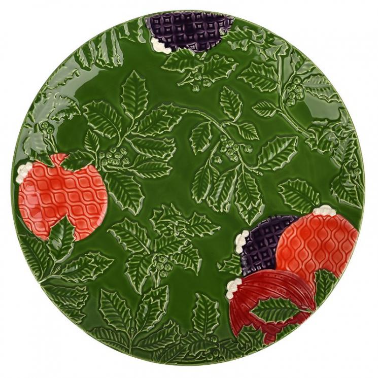 Керамическая подставная/сервировочная тарелка "Новогоднее чудо" зеленого цвета Bordallo - фото