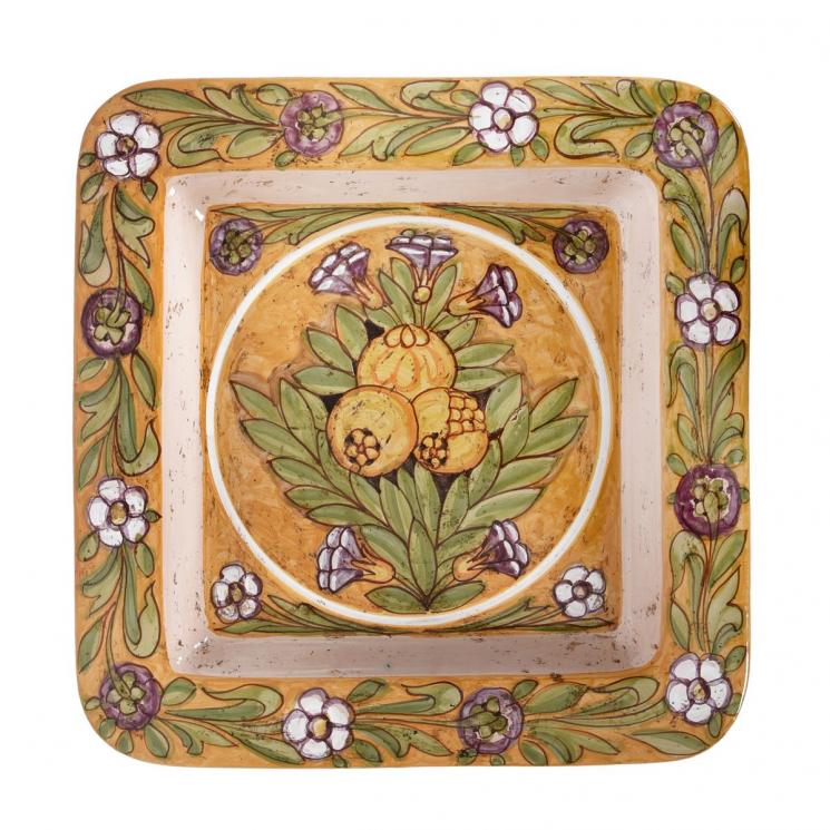 Настенная тарелка малого размера с цветочным узором L´Antica Deruta - фото