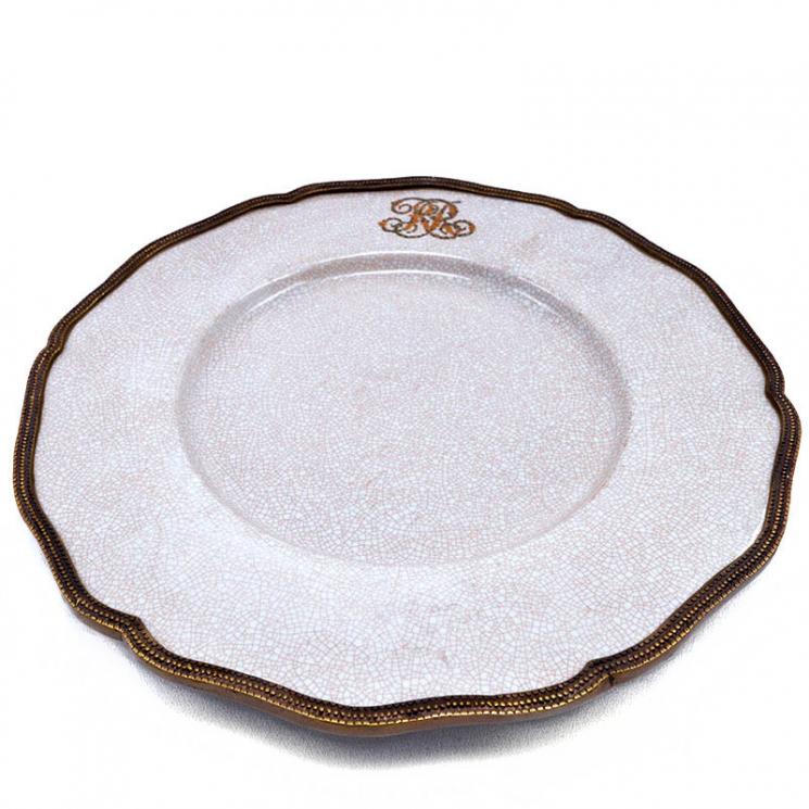 Тарелка подставная керамическая с бронзовой каймой Royal Family - фото