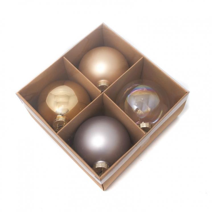 Набор золотистых и серебристых шаров для новогоднего дизайна EDG - фото