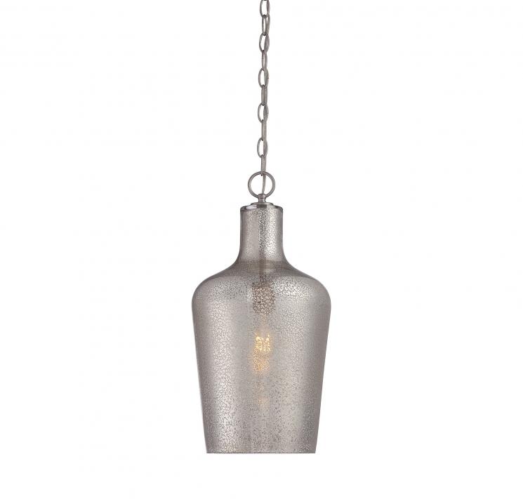 Светильник с абажуром серебряно-ртутного цвета Franklin 1 - фото