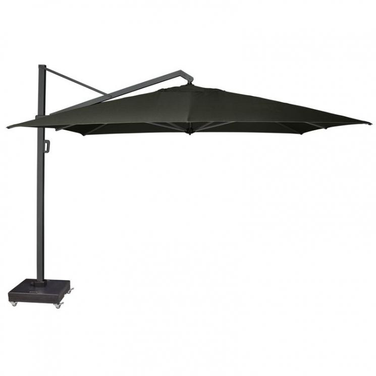 Прямоугольный зонт для улицы серо-черный Icon premium Platinum - фото