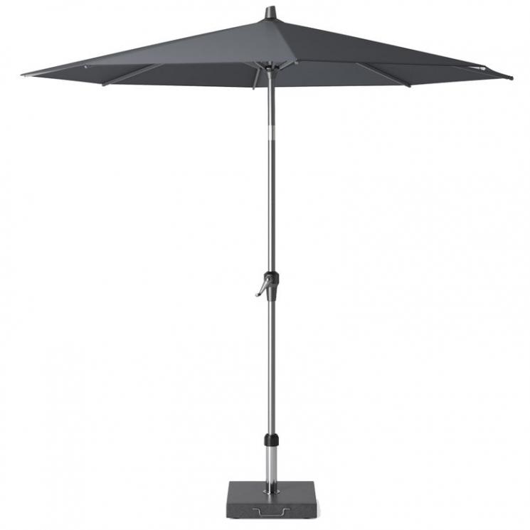 Круглый зонт для улицы антрацитового цвета Riva Platinum - фото