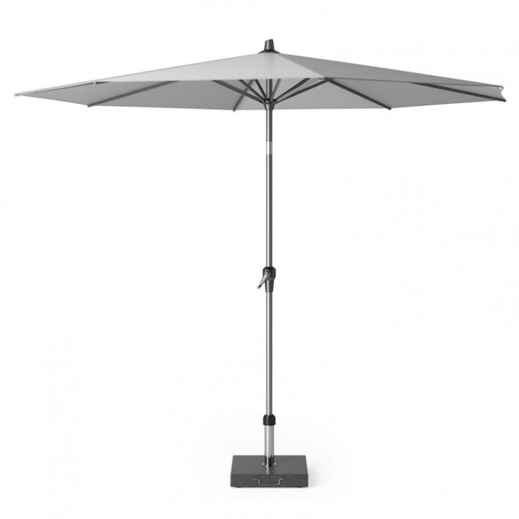 Светло-серый уличный зонт с круглым куполом Riva Platinum - фото