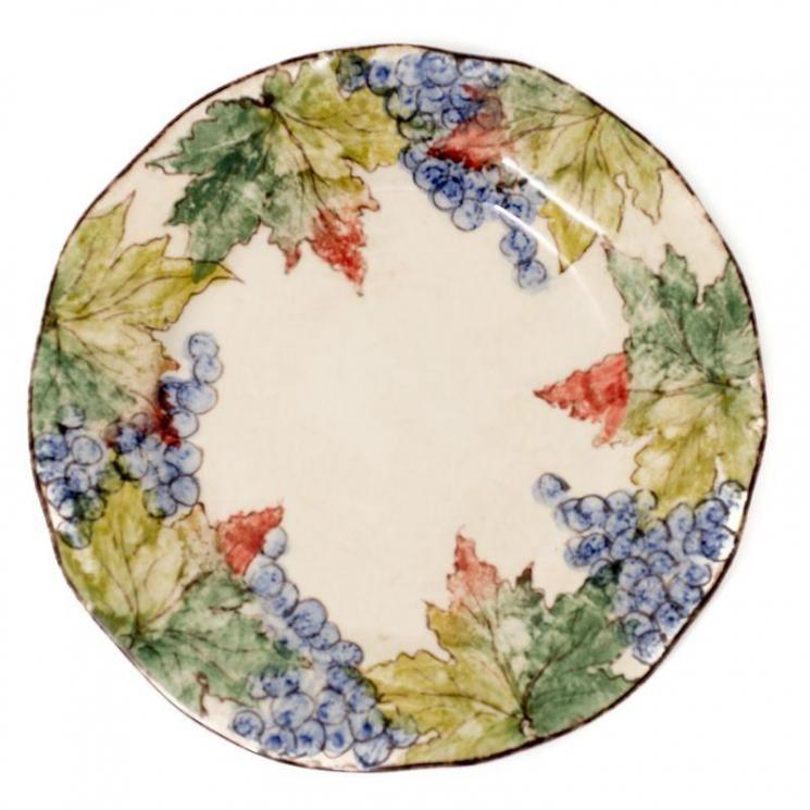 Обеденная тарелка с красочной ручной росписью "Виноград" Bizzirri - фото