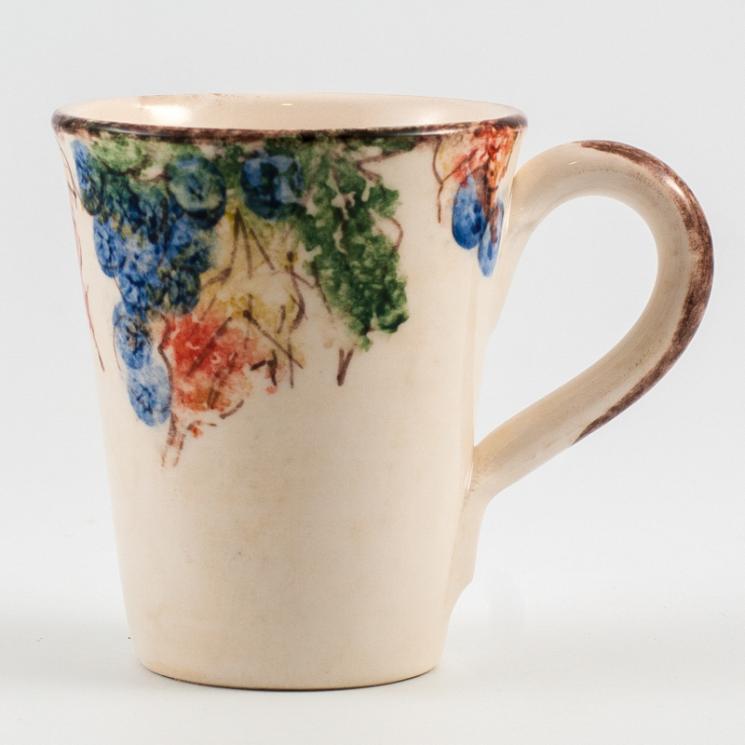 Чашка керамическая с ручной росписью "Виноград" Bizzirri - фото
