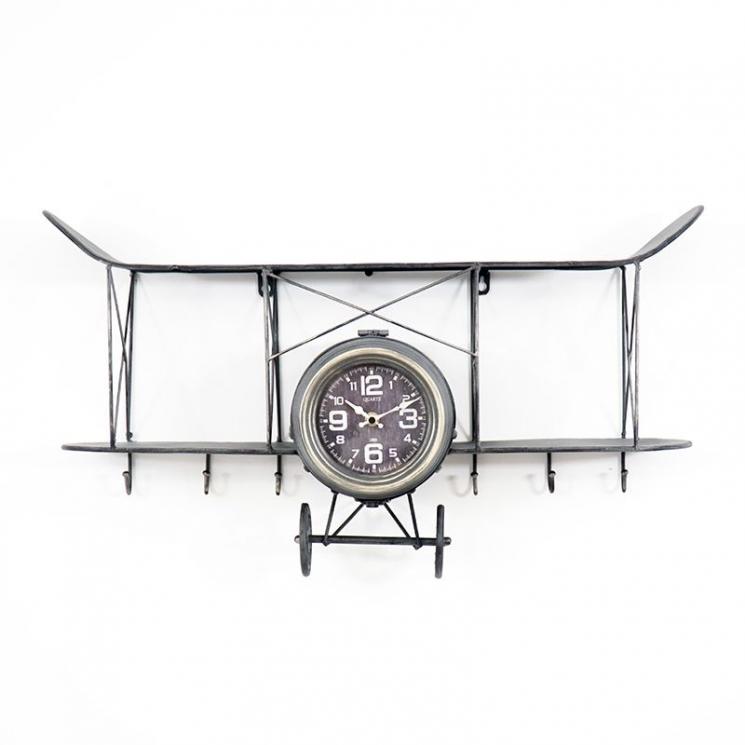 Оригинальные часы-вешалка для одежды в виде биплана Louis Loft Clocks & Co - фото