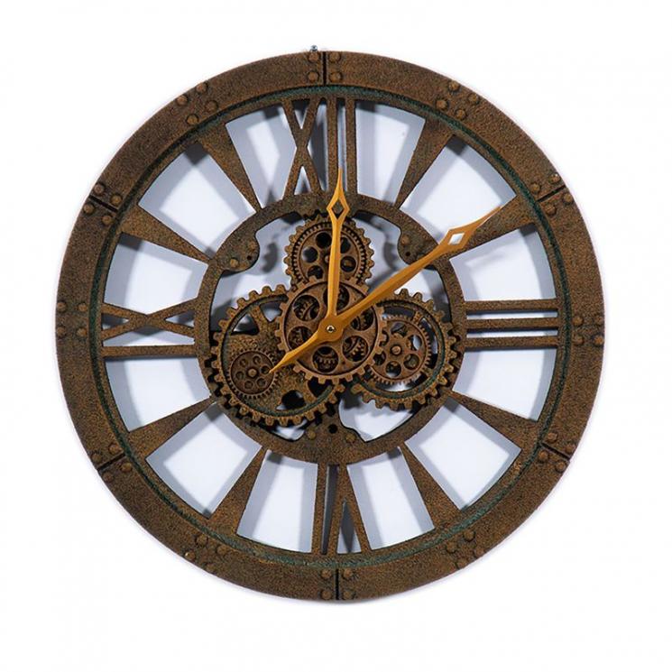 Настенные круглые часы бронзового цвета в стиле лофт Obwalden Skeleton Clocks - фото