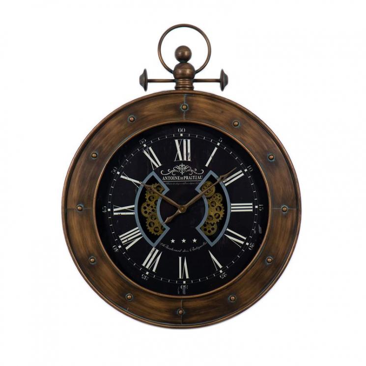 Круглые настенные часы бронзового цвета в винтажном стиле Luzern Loft Clocks & Co - фото