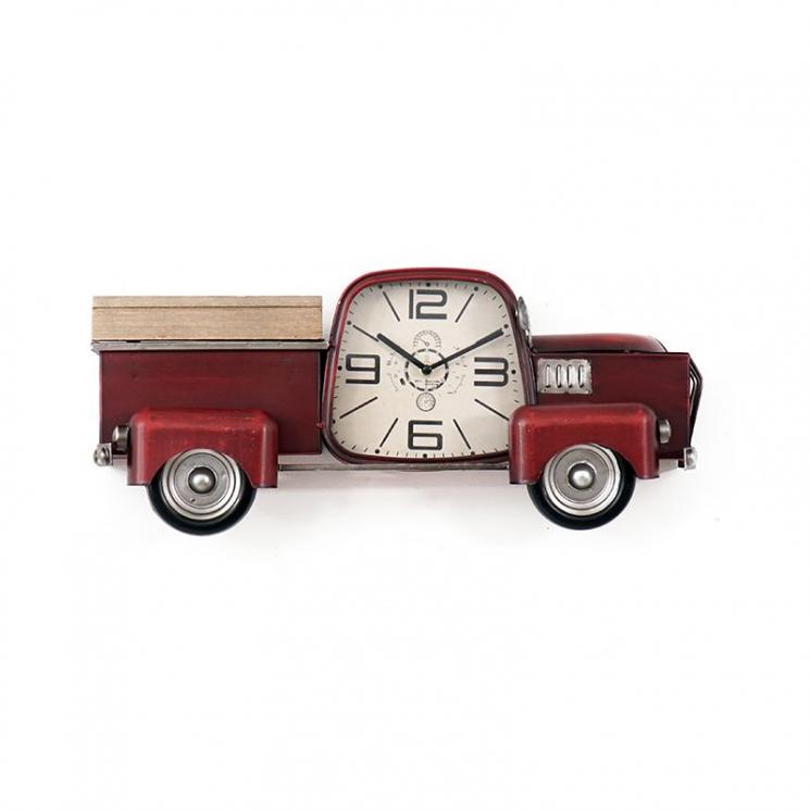 Декоративные часы в виде пикапа красного цвета Fondert Red Loft Clocks & Co - фото