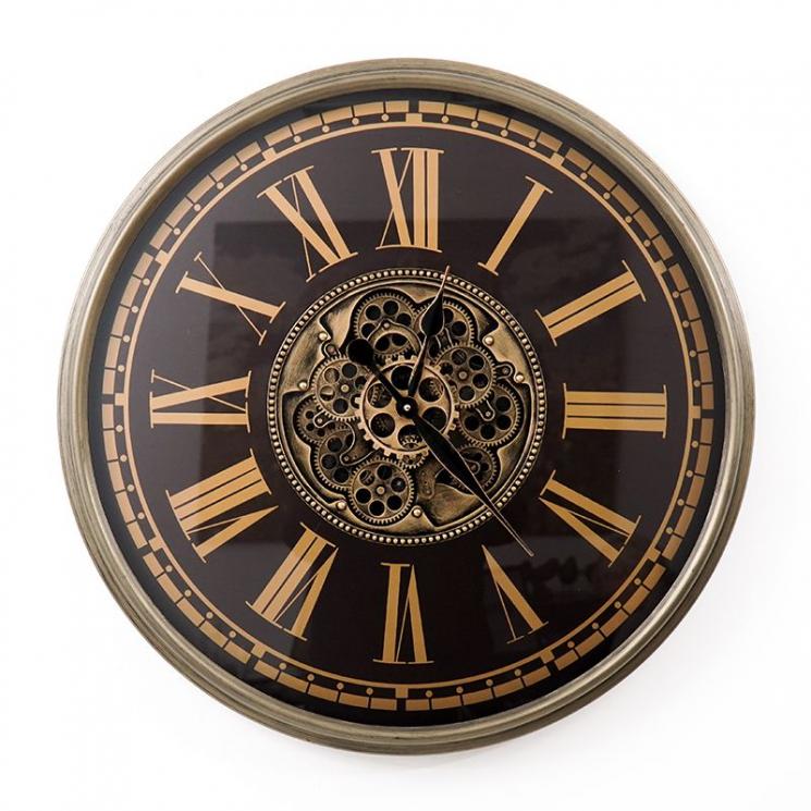 Настенные часы бронзового цвета с открытым механизмом в ретро-стиле Thom Skeleton Clocks - фото