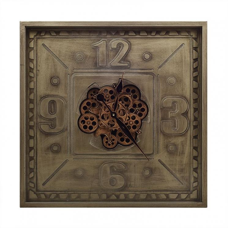 Квадратные часы бронзового цвета с открытым механизмом Huntington Skeleton Clocks - фото