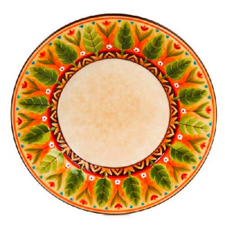 Тарелка обеденная с растительным узором ручной работы Fitz and Floyd - фото