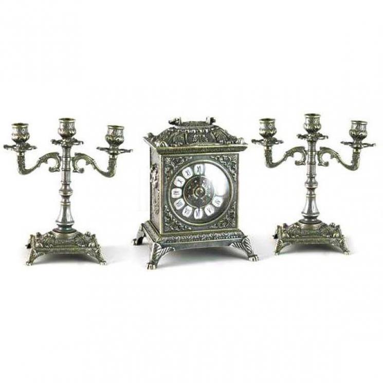 Набор каминные часы и два подсвечника Alberti Livio - фото