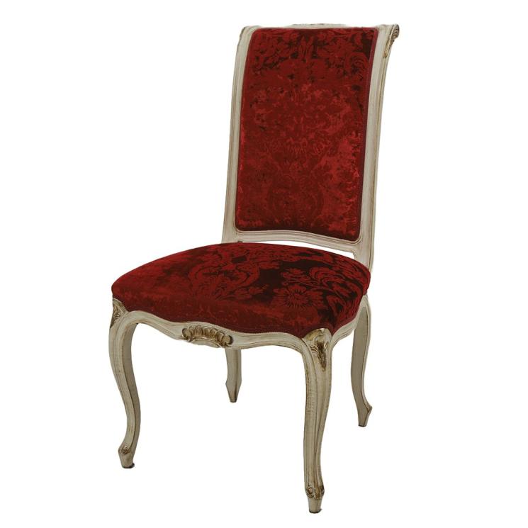 Стул-кресло с красным бархатом в стиле барокко Palmobili  - фото