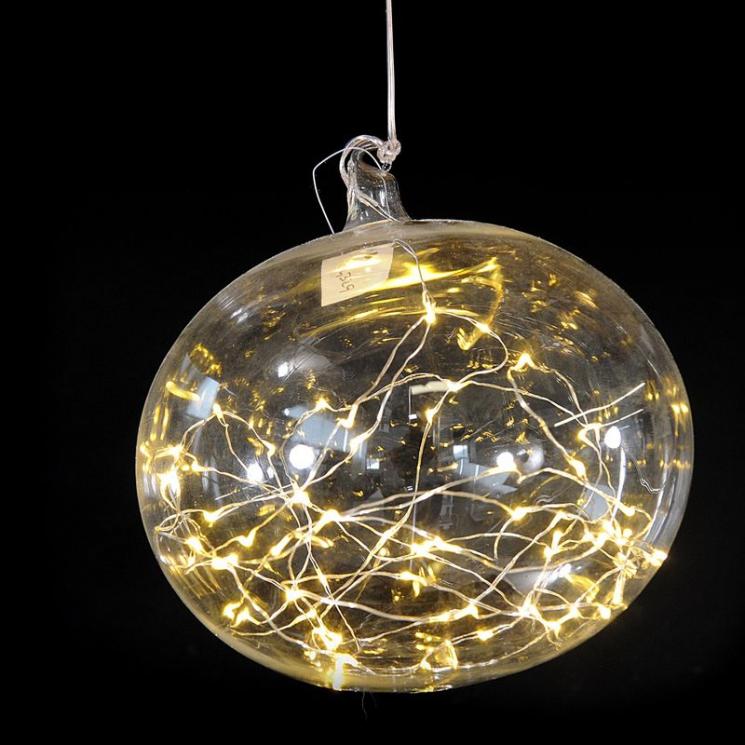 Декор для дома прозрачный с LED-подсветкой "Новогодний шар" Mercury - фото