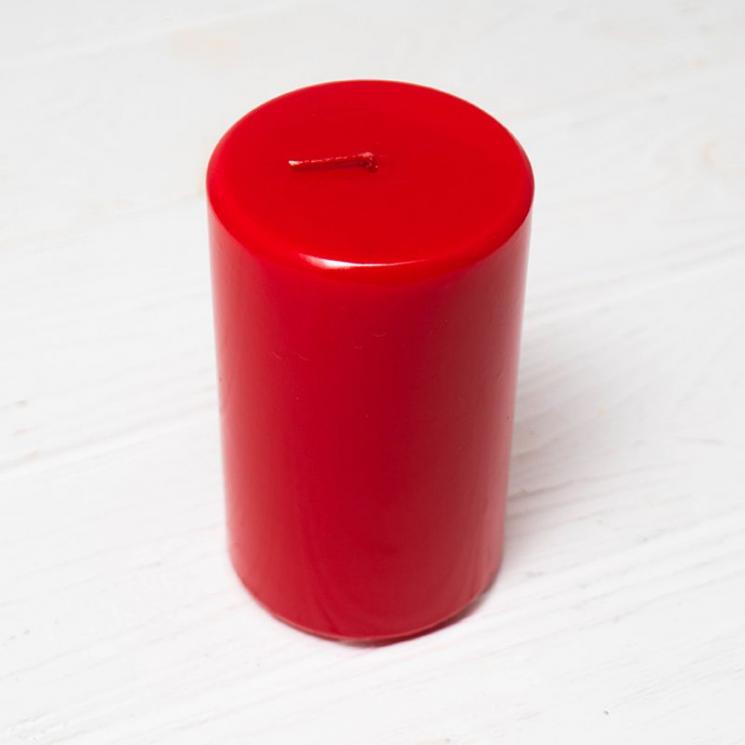 Свеча Lucid красная в форме цилиндра Mercury - фото