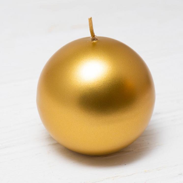 Круглая свеча золотого оттенка Lucid Mercury - фото