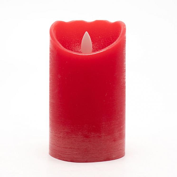 Несгорающая свеча малого размера красного цвета с LED-огоньком Bastide - фото