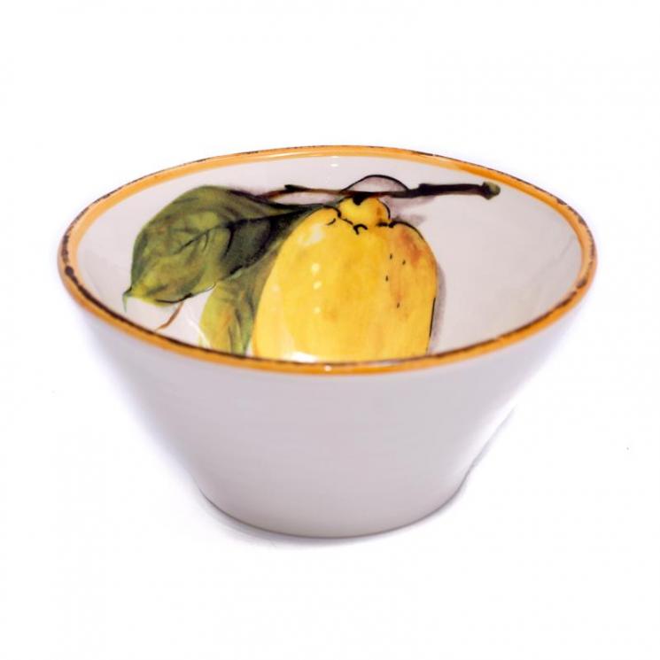 Керамическая глубокая пиала с яркой художественной росписью "Лимоны" Bizzirri - фото