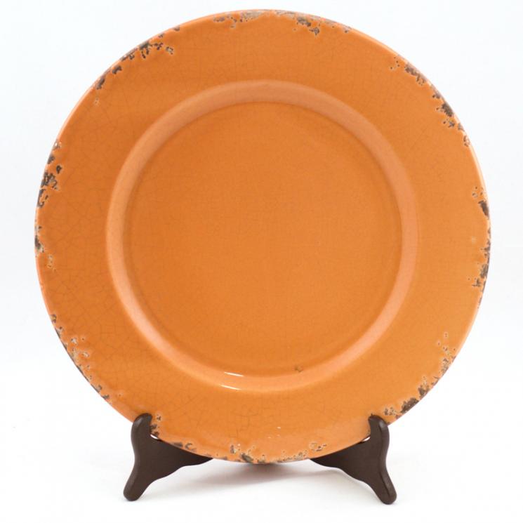 Керамическое блюдо оранжевое в стиле шебби-шик "Помпеи" Bizzirri - фото
