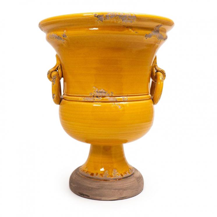 Оранжевая керамическая ваза "Помпеи" Bizzirri - фото