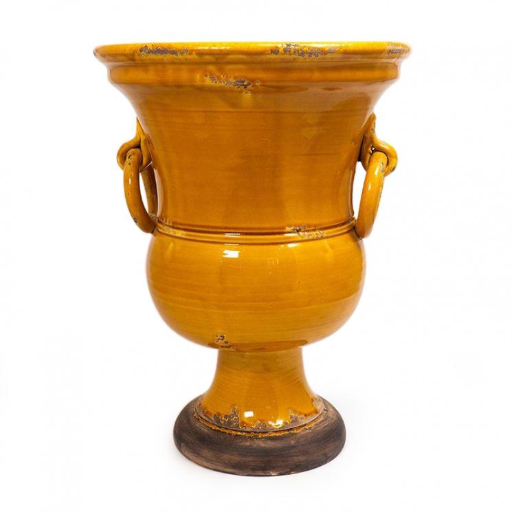 Высокая керамическая ваза "Помпеи" оранжевого цвета Bizzirri - фото