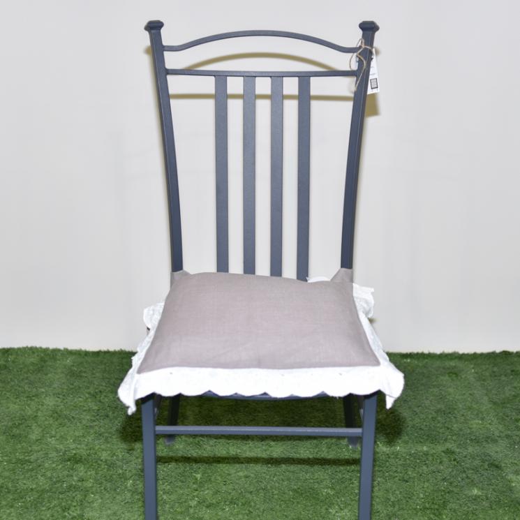 Наволочка для подушки на стул с белым рюшем Blanc - фото