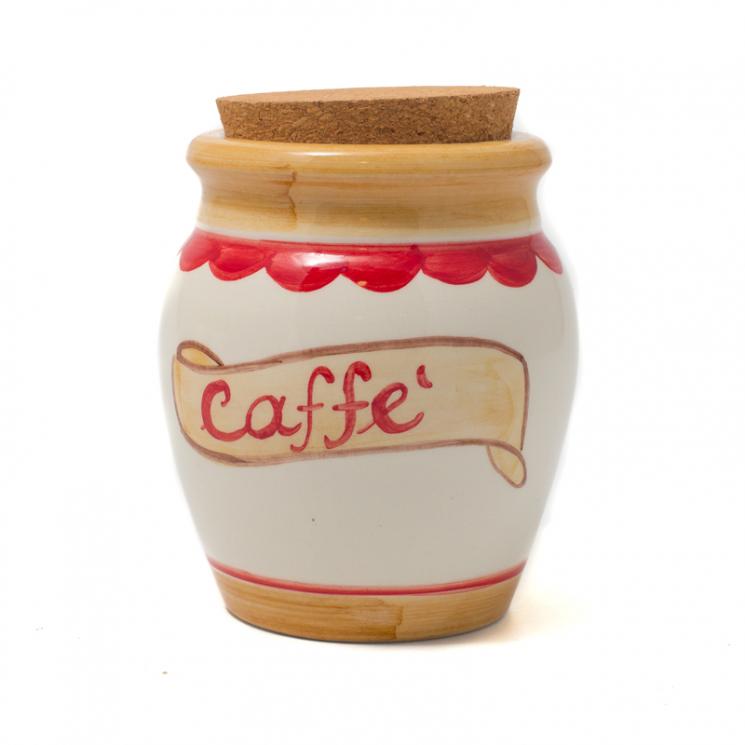 Керамическая ёмкость с крышкой из пробкового дерева "Кофе" Ceramiche Bravo - фото