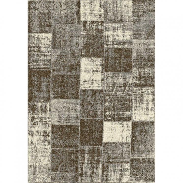 Коричневый ковер с узором из квадратов Alfa SL Carpet - фото