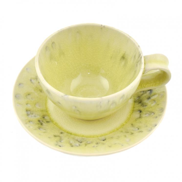 Чайная чашка с блюдцем из коллекции керамики Madeira оттенка лайм Costa Nova - фото