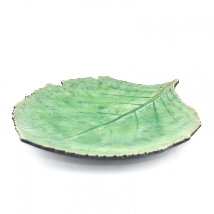 Десертная ярко-зеленая тарелка "Лист Гортензии" Costa Nova - фото