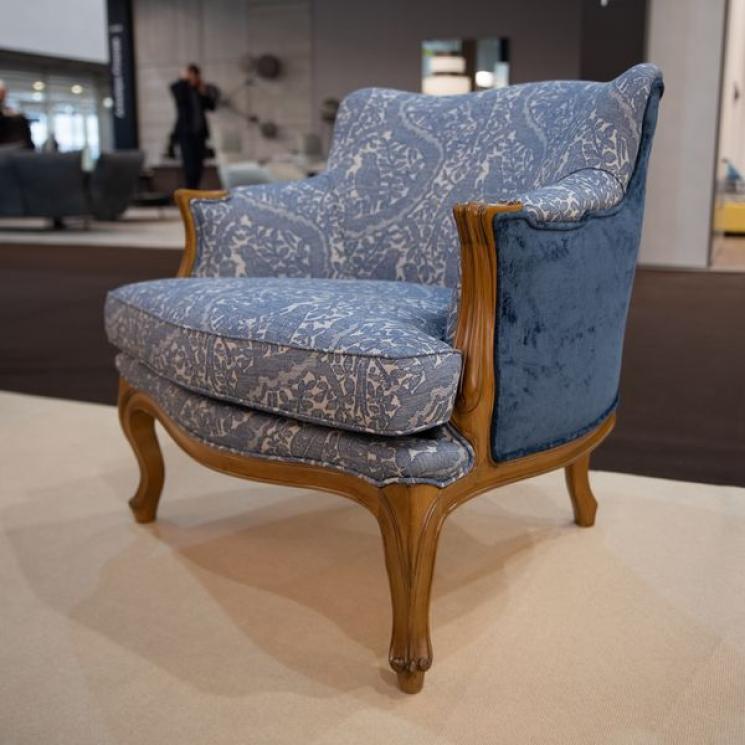 Роскошное кресло ручной работы в синем цвете Luis XV Versailles AM Classic - фото