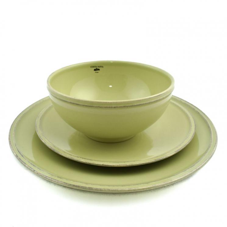 Комплект тарелок из португальской керамики Friso зеленого оттенка Costa Nova - фото