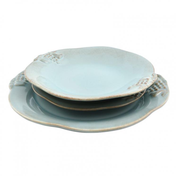 Комплект голубых тарелок из высокопрочной керамики Mediterranea Costa Nova - фото