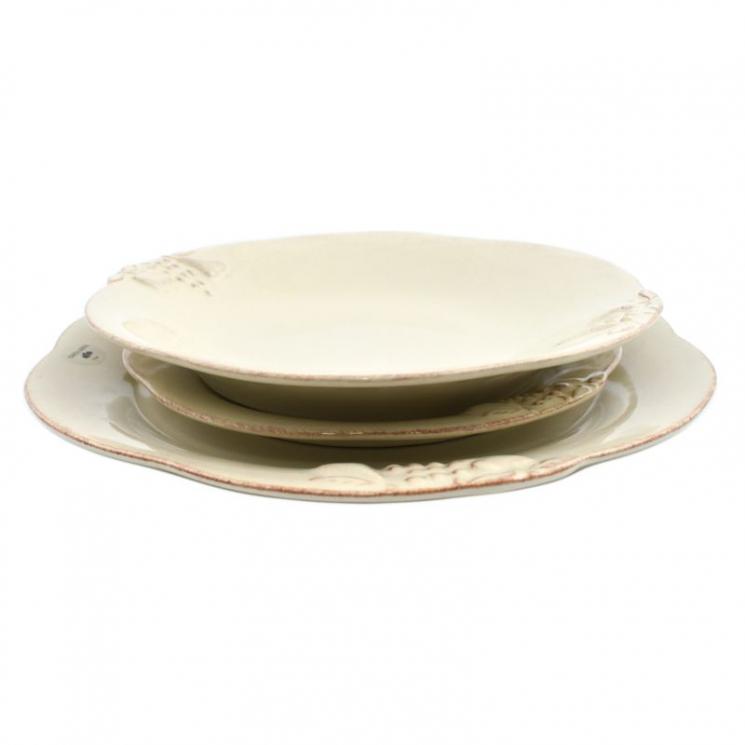 Сервировочный набор тарелок из керамики кремового оттенка Mediterranea Costa Nova - фото