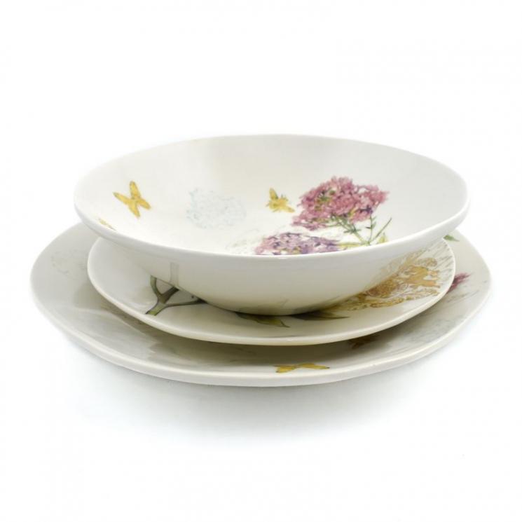 Комплект тарелок с восхитительным цветочным рисунком "Гортензия" Bizzirri - фото