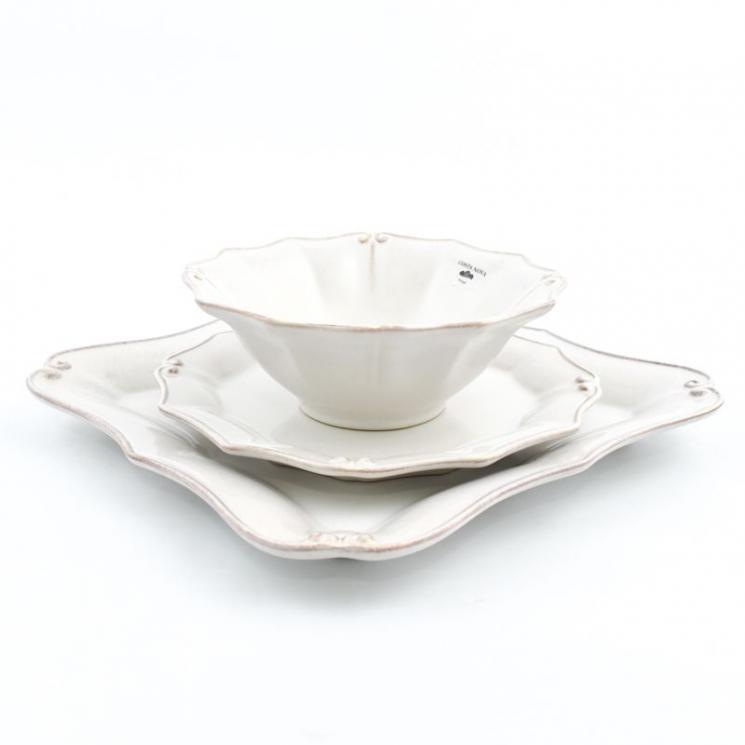 Комплект тарелок разной формы из белой керамики Barroco Costa Nova - фото