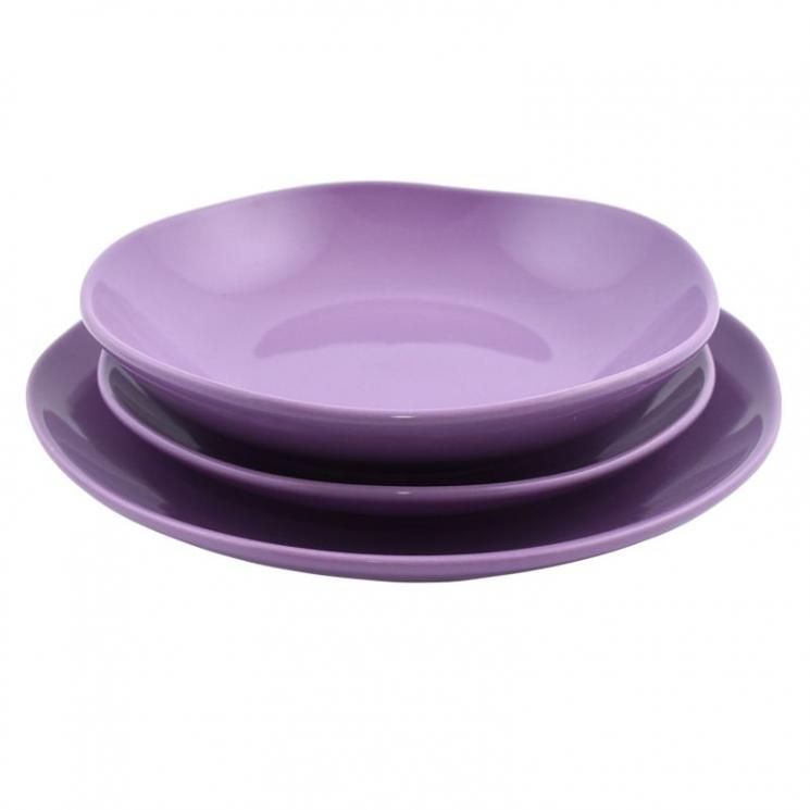 Комплект керамических тарелок Ritmo лавандового цвета Comtesse Milano - фото