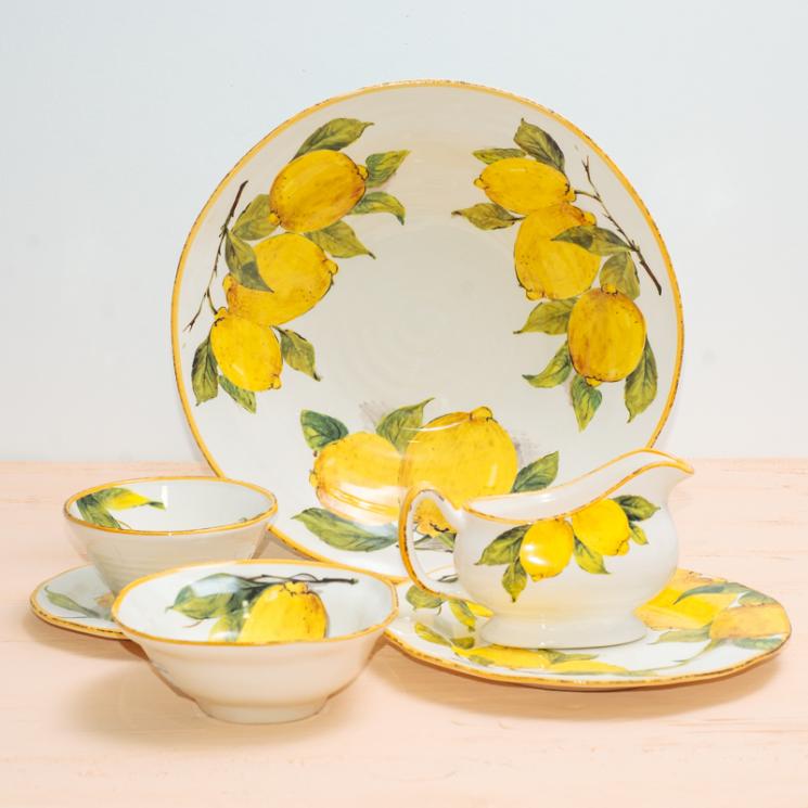 Коллекция керамической посуды с ручной росписью "Лимоны" Bizzirri - фото