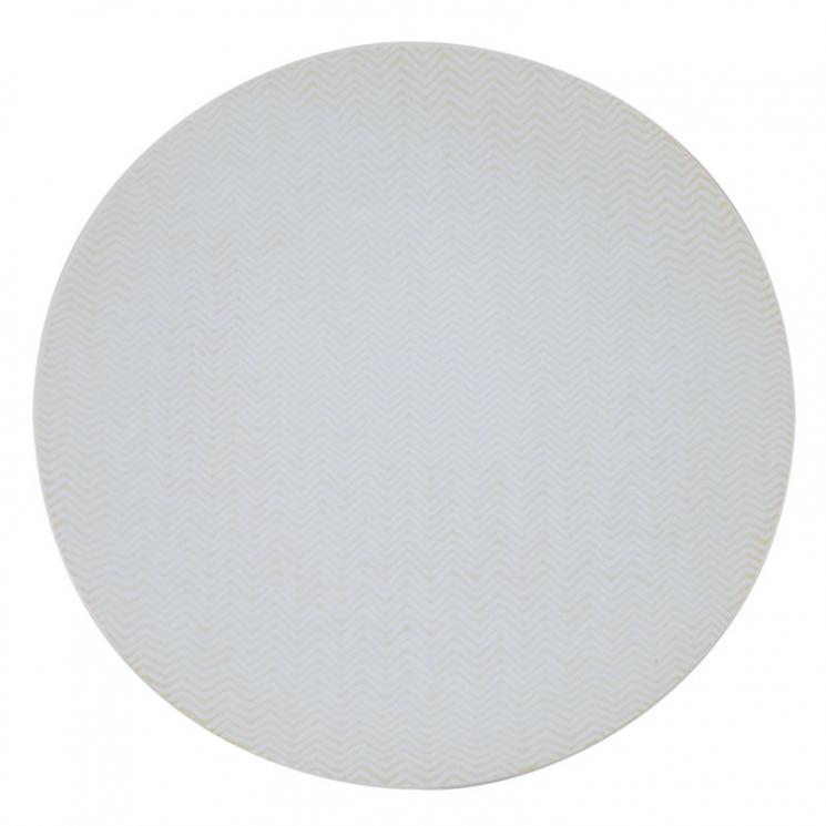 Обеденная белая тарелка с волнистой текстурой Chevron Bastide - фото