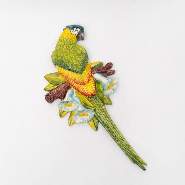 Декор настенный "Зеленый попугай" Ceramiche Bravo - фото